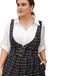 Black 1950s Plaid Wide-Leg Overalls Jumpsuit - vintage jumpsuit, retro fashion, classic black