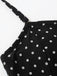 Black 1950s Polka Dot Halter Backless Swim Dress | vintage dress, retro fashion, elegant style - perfect for retro fashion enthusiasts