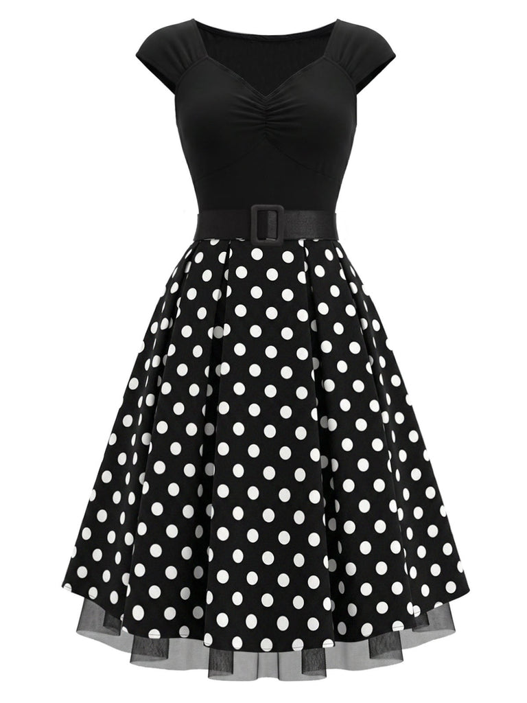 Black 1950s Mesh Vintage Classic Dress 3