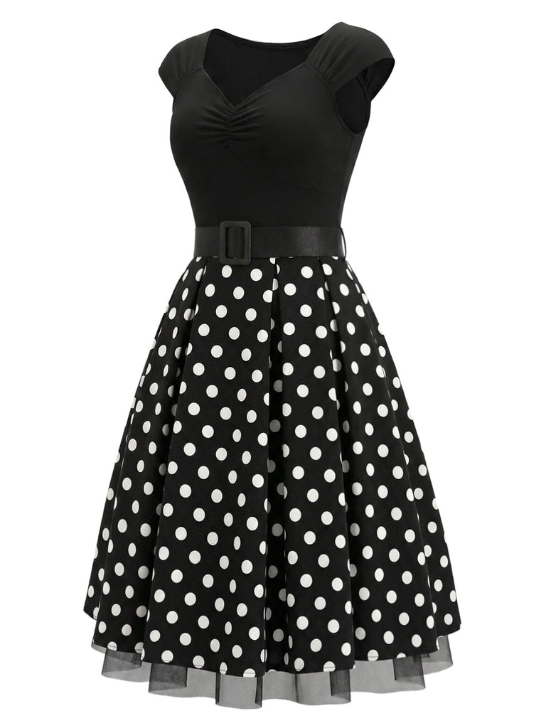 Black 1950s Mesh Vintage Classic Dress 4