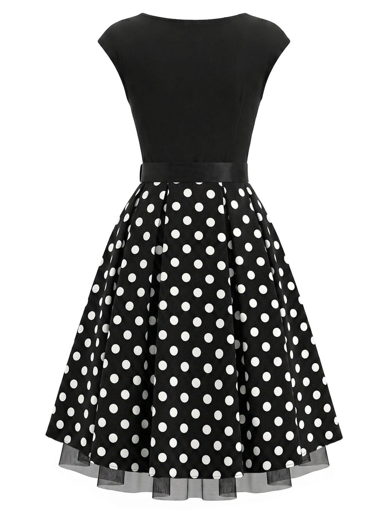 Black 1950s Mesh Vintage Classic Dress 5