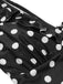 Black 1950s Polka Dot Ruffle V-Neck Swimsuit, vintage swimsuit, pin-up swimwear - perfect for women who love vintage and retro fashion