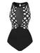 Black 1950s Polka Dot Swimsuit, vintage swimsuit, pin-up swimwear - perfect for women who love vintage and retro fashion