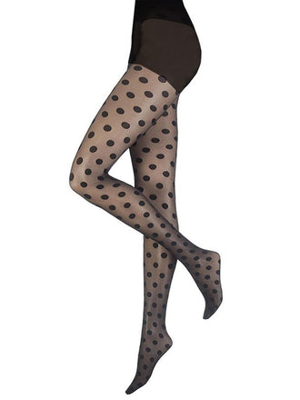 Black 1950s Polka Dot Vintage Stockings - vintage fashion, retro style, classic black