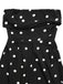 Black 1950s Polka Dot Strapless Wide Leg Jumpsuit - vintage romper, retro jumpsuit for vintage lovers
