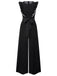 Black 1950s Polka Dots Ruffle Sleeveless Jumpsuit, vintage romper, retro jumpsuit - perfect for women who love vintage and retro fashion