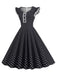 Black 1950s Polka Dots Ruffles Dress: where 1950s romance meets her modern spirit