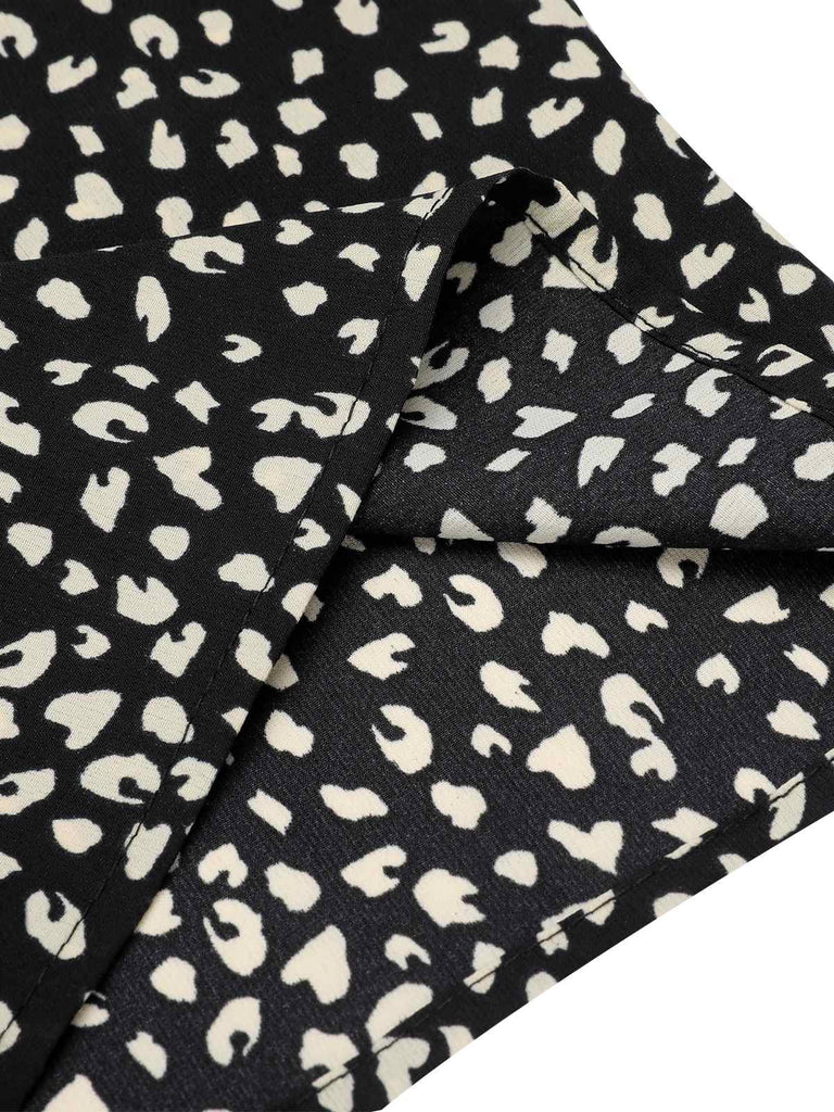 Black 1950s Printed V-Neck Belted Romper: timeless style reimagined
