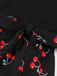 Black 1950s Red Cherry Patchwork Swing Dress: beautiful vintage dress, retro fashion, elegant style with timeless appeal