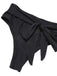 Black 1950s Ruffle Sleeve Split Swimsuit, vintage swimsuit, pin-up swimwear - perfect for women who love vintage and retro fashion