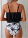 Black 1950s Ruffled Coconut Tree Tankini Set | vintage fashion, retro style, classic elegance - perfect for retro fashion enthusiasts