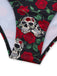 Black 1950s Skeleton Rose Halter Swimsuit | vintage swimwear, retro swimsuit, pin-up style - perfect for retro fashion enthusiasts