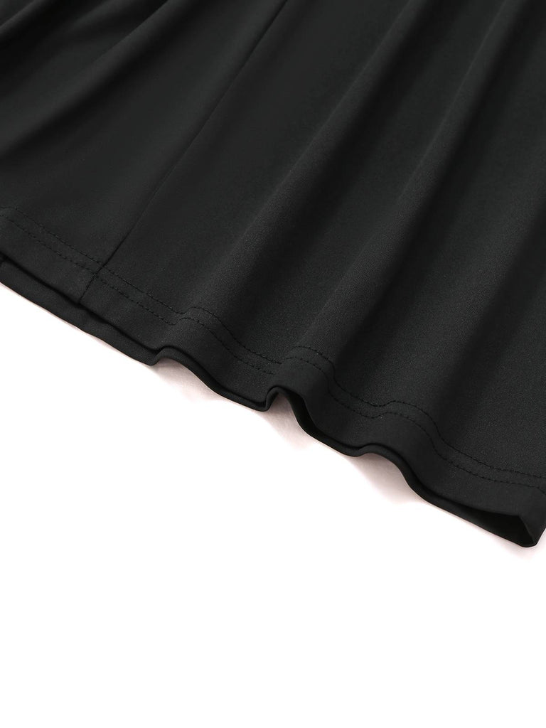 Black 1950s Sleeveless Side-Bow-Slit Maxi Dress - vintage dress, retro fashion, rockabilly