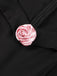 Black 1950s Solid 3D Rose Lapel Swing Dress - vintage dress, retro fashion, rockabilly