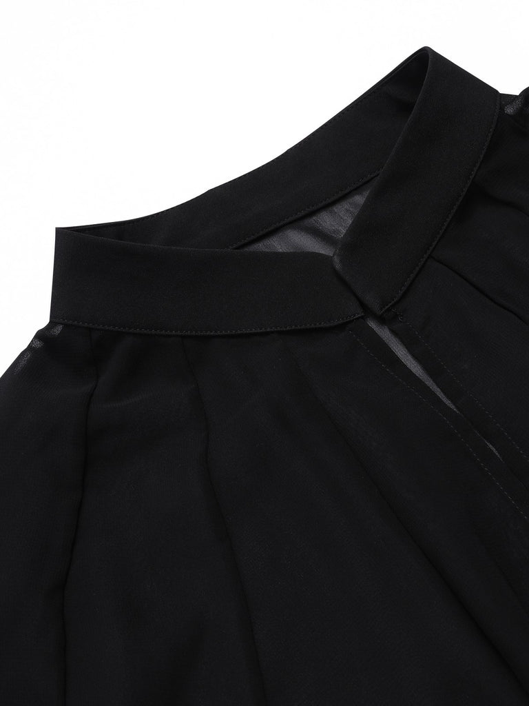 Black 1950s Solid Bat Wing Sheer Cape, vintage fashion, retro style - perfect for women who love vintage and retro fashion