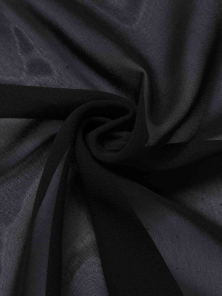 Black 1950s Solid Bat Wing Sheer Cape, vintage fashion, retro style - perfect for women who love vintage and retro fashion