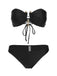 Black 1950s Solid Bikini Set With Skirt, vintage skirt, retro style - perfect for women who love vintage and retro fashion