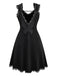 Black 1950s Solid Butterfly Backless Nightdress - vintage dress, retro fashion, rockabilly