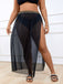 Black 1950s Solid Slit Skirt Cover-up — because 1950s glamour deserves an encore