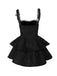 Black 1950s Square Neck Lace Print Cross Bubble Dress: where 1950s romance meets her modern spirit