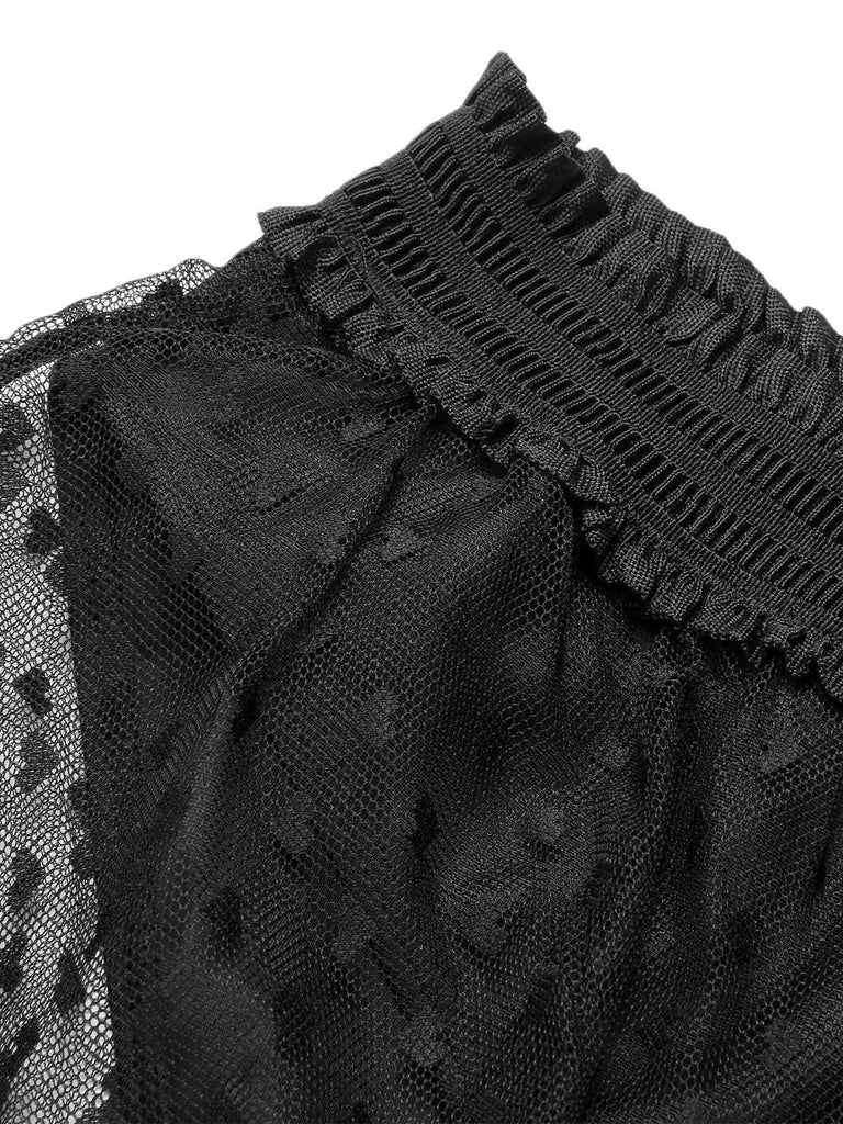 She's wearing Black 1950s Strap Mesh Swimsuit and the whole beach remembers the 1950s