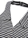 Black 1950s Stripe Lapel Halter Patchwork Dress: timeless style reimagined