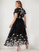 Black 1950s V-Neck Butterflies Patchwork Dress: timeless style reimagined