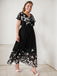 Black 1950s V-Neck Butterflies Patchwork Dress — vintage elegance for the modern woman