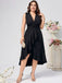 She slips into this Black 1950s V-Neck Ruffles Dress and suddenly it's a 1950s daydream