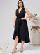 This Black 1950s V-Neck Ruffles Dress wraps her in 1950s elegance, one twirl at a time