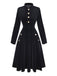 Black 1950s Velvet Stand Collar Dress - vintage dress, retro fashion, rockabilly