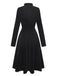 Black 1950s Velvet Stand Collar Dress - vintage dress, retro fashion, rockabilly