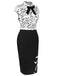 Black 1960s Bats Bow Lapel Pencil Dress, vintage dress, retro fashion - perfect for women who love vintage and retro fashion