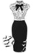 Black 1960s Bats Bow Lapel Pencil Dress, vintage dress, retro fashion - perfect for women who love vintage and retro fashion