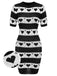 Black 1960s Contrasting Heart Knitting Dress: where 1960s romance meets her modern spirit