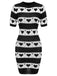 This Black 1960s Contrasting Heart Knitting Dress wraps her in 1960s elegance, one twirl at a time