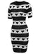 Black 1960s Contrasting Heart Knitting Dress — the kind of 1960s dress that makes strangers smile