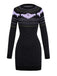 Black 1960s Dots Halloween Ghost Sweater Dress - vintage dress, retro fashion, classic black