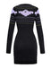 Black 1960s Dots Halloween Ghost Sweater Dress - vintage dress, retro fashion, classic black
