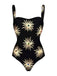 Black 1960s Firework Gilded One-Piece Swimsuit & Cover-Up: 1960s Riviera elegance, reimagined for her