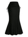 Black 1960s Gothic Ruched Mermaid Maxi Skirt - vintage skirt, retro style, classic black