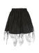 This Black 1960s Grommet Halloween Spider Web Lace Skirt spins 1960s stories with every step