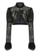 Black 1960s Halloween Lace Gothic Buckle Top - vintage fashion, retro style, classic black