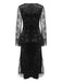 Black 1960s Halloween Slit Lace Dress, vintage dress, retro fashion, lace detail - perfect for women who love vintage and retro fashion