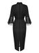 Black 1960s Halloween Spider Net Bell Pencil Dress, vintage dress, retro fashion - perfect for women who love vintage and retro fashion