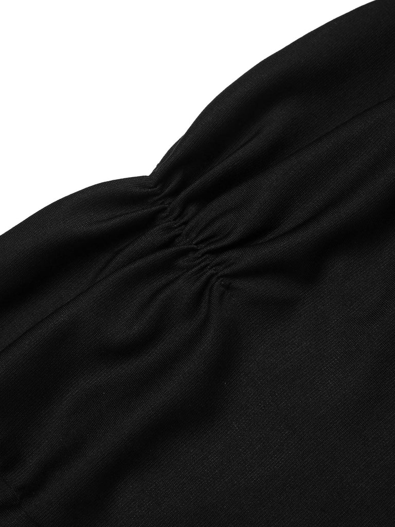 Black 1960s Halter Sunflower Pencil Dress — vintage elegance for the modern woman