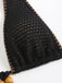 Black 1960s Knitted Beaded Bikini Set - vintage fashion, retro style, classic black
