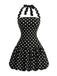 Black-1960s-Polka-Dot-Halter-Bubble-Dress, vintage, retro, dress
