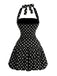 Black-1960s-Polka-Dot-Halter-Bubble-Dress, vintage, retro, dress