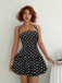 Black-1960s-Polka-Dot-Halter-Bubble-Dress, vintage, retro, dress